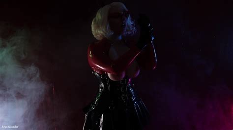 Sexy Latex Rubber Milf In Glasses With Blonde Hair Seduce You In Smoke Arya Grander