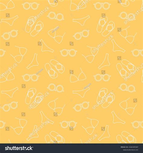 Summer Seamless Pattern Bikini Flip Flops Stock Vector Royalty Free 2160345587 Shutterstock