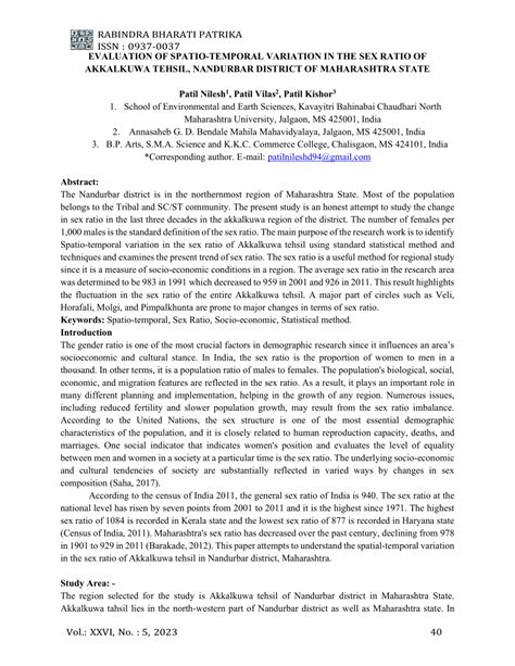 Pdf Evaluation Of Spatio Temporal Variation In The Sex Ratio Of