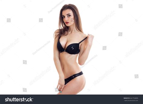 Sexy Brunette Lingerie Sensually Posing Studio Stock Photo Edit Now 661754809