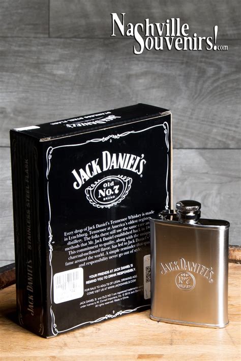 Jack Daniels Stainless Steel Embossed Logo Flask Jack Daniels Flask