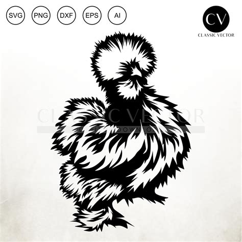Beautiful Silkie Hen Svg Chicken Svg Etsy