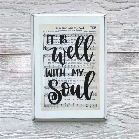 It Is Well With My Soul Hymn Sign Christian Gift Etsy