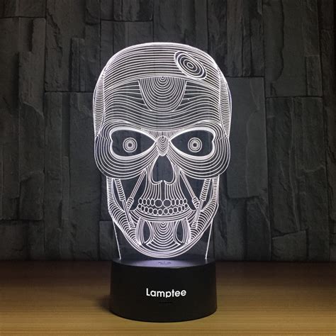 Art Decor Skull 3d Illusion Lamp Night Light 3dl1363 Lamptee