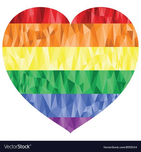 Gay And Lesbian People Rainbow Sign In Low Poly Vector Image