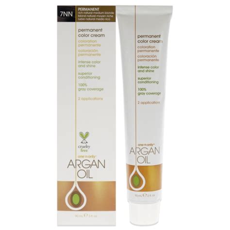 Argan Oil Permanent Color Cream NN Rich Natural Medium Blonde By One N Only For Unisex Oz
