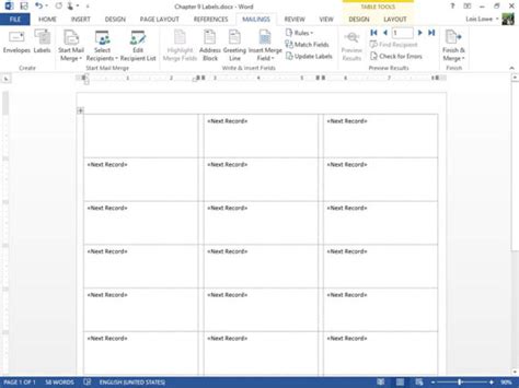 How to Create Mail-Merged Labels in Word 2013 - dummies
