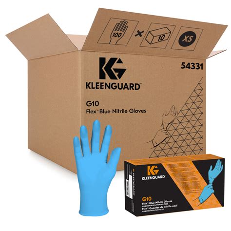 KleenGuard G10 Flex Blue Nitrile Gloves 54331 Tactile Disposable