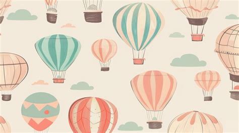 Premium Photo Pastel Hot Air Balloons Illustration On White Background
