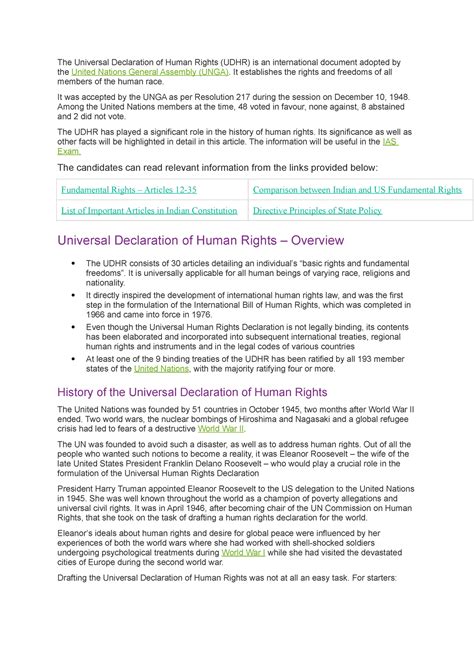 Public International Law Class Test The Universal Declaration Of