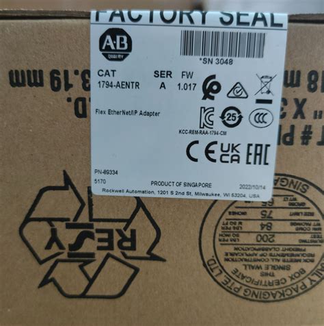 1794 AENTR Sealed New Allen Bradley 1794 AENTR A Flex EtherNet IP