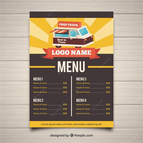 Food Truck Menu Design