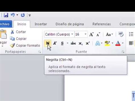 Tutorial Negrita En Word Youtube