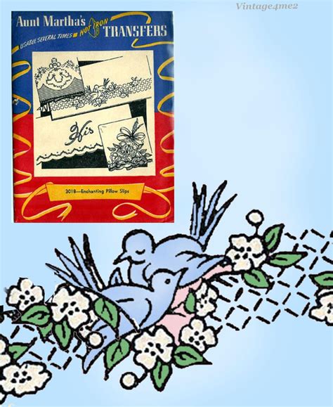 1940s 40s ORIGINAL Vintage Aunt Martha S Hot Iron Transfer 3018 UNCUT Etsy