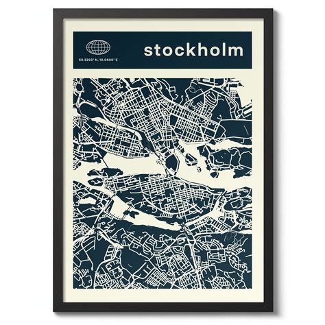 Stockholm - City Map | Travel | Framed Prints & Posters in 2024
