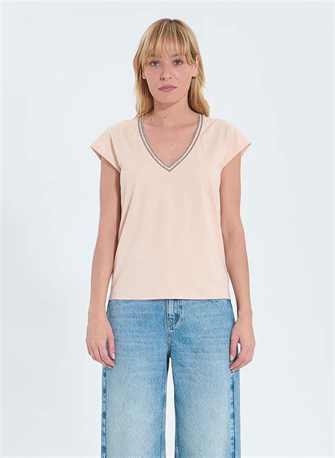 Top cintré en coton Tulipe Nude Zapa Femme VTOP14V616 Place des Tendances