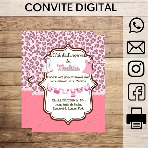 Convite Digital Chá de Lingerie Elo7 Produtos Especiais