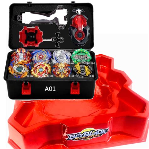 Beyblade Maleta - Beyblade Maleta 8 Beys + 2 Lançadores + Pegada Grip + Arena | Shopee Brasil