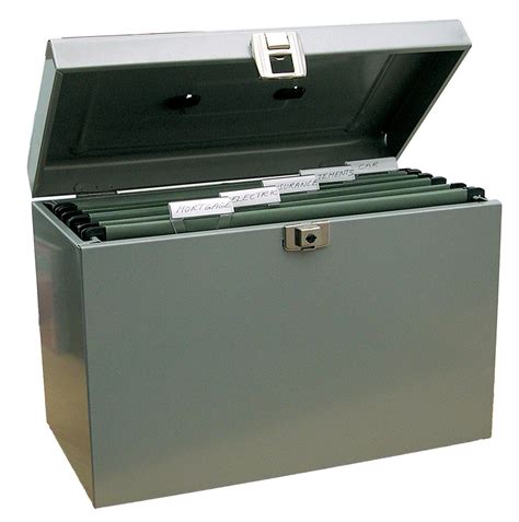 Metal File Storage Box A4 Lockable with Suspension Files Home & Office Organiser | eBay