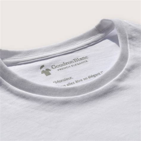 T shirt à poche blanc pour homme Haute qualité GoudronBlanc