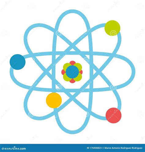 Cartoon Atom Isolated On White Background Stock Illustration