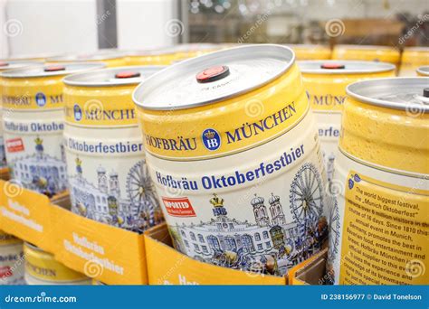 Hofbrau Munchen Oktoberfestbier Beer Keg At Store Editorial Photography