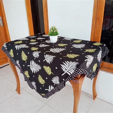 Jual Taplak Meja Kain Rumbai Ruang Tamu Mewah Ukuran 120 X 120 Cm Aneka