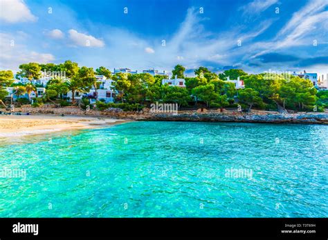 Cala Gran Beach At Cala Dor City Palma Mallorca Island Spain Stock