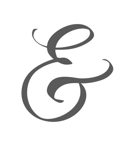 Custom decorative ampersand isolated on white. Hand written calligraphy ...