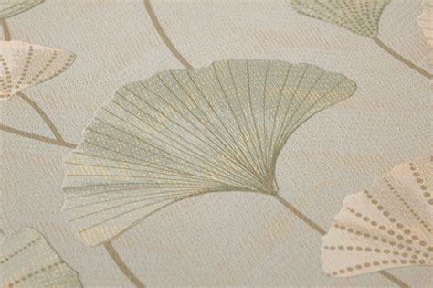 Wallpaper Ginkgo Light Grey Wallpaper From The 70s