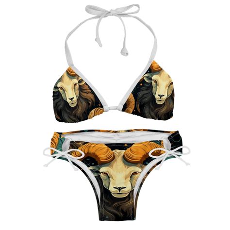 Aries Constellation Bikini Set With Detachable Sponge Adjustable Strap Two Pack Ideal For