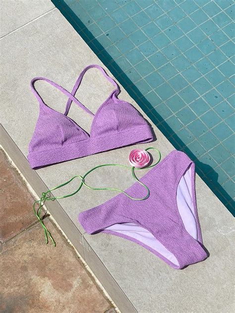 DAZY Solid Triangle Bikini Swimsuit SHEIN UK