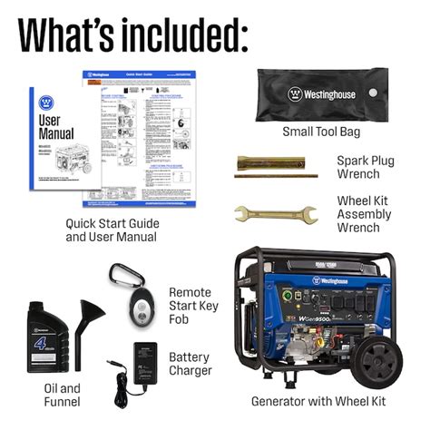 Westinghouse Wgen9500c Remote Electric Start 12500 9500 Watt Single Fuel Gasoline Portable