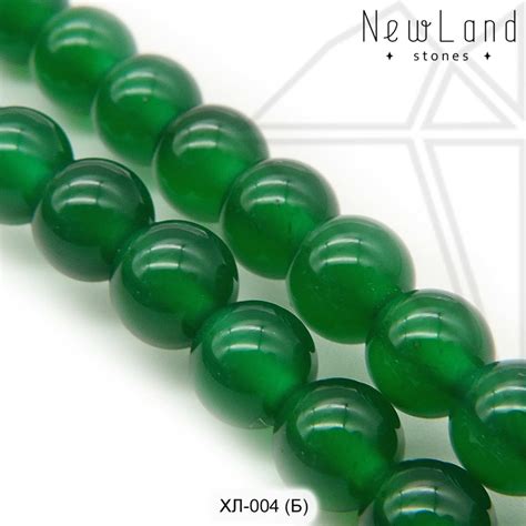 Халцедон (агат) зеленый 1/2 нити 6 мм | NewLand-furnitura