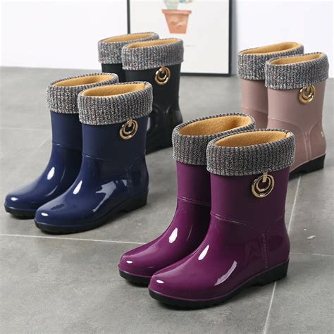 Bottes De Pluie La Mode Imperm Ables En Caoutchouc Pour Femmes