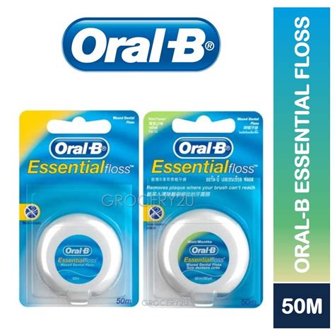 Oral B Dental Floss Essential Floss Mint Waxed And Original Unwaxed 50m Shopee Singapore