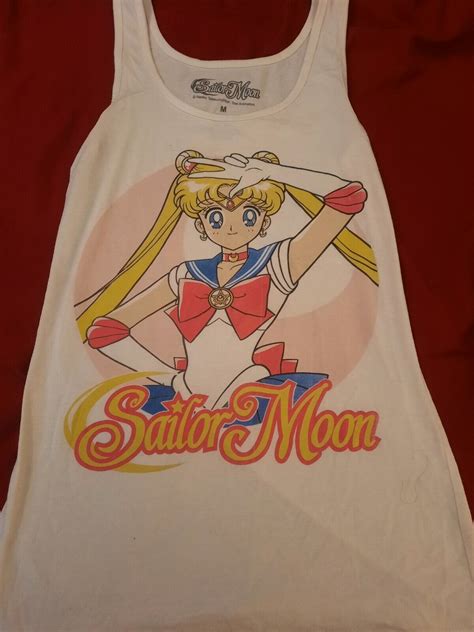 Sailor Moon Anime Hot Topic White Tank Juniors Size M Gem