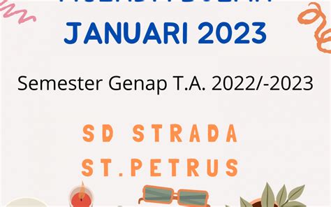Agenda Bulan Januari 2023 Sd Strada Santo Petrus