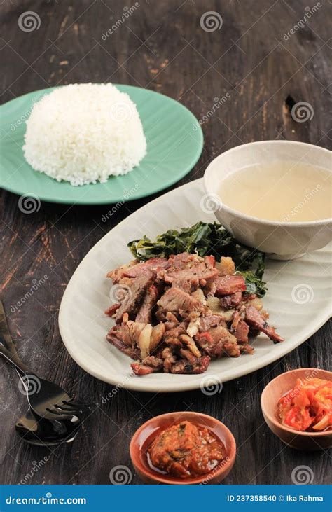 Se I Sapi Or Beef Sei Is Indonesia Traditional Smoked Beef Served With