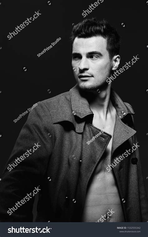 Man Coat Looks Naked Side Stock Photo Edit Now 1532555342