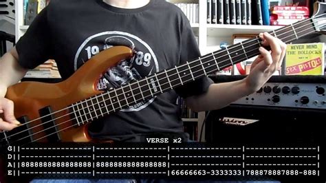 Sex Pistols No Feelings Bass Cover W Tabs Youtube