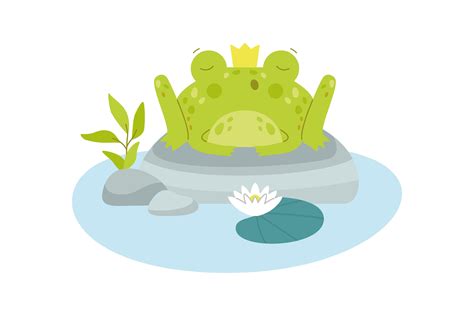Cute Happy Toad Wearing Crown On Head Si Graphic By Pchvector