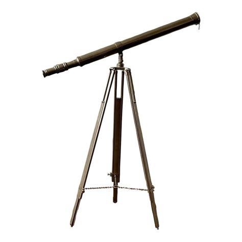 Vintage Nickel Telescope On Tripod Chairish