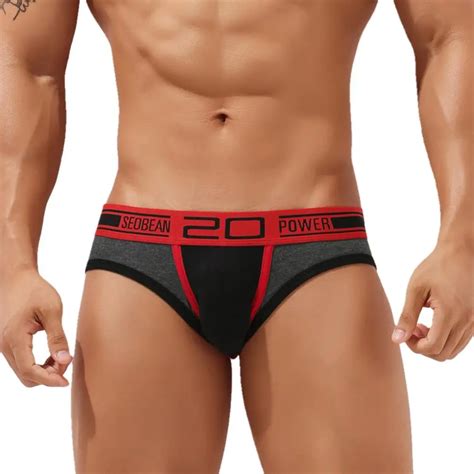 Seobean Mens Briefs Cotton Underwear Fashion Sexy Male Under Wear