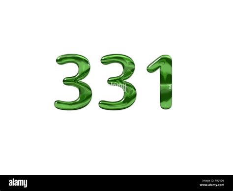 Green Number 331 isolated white background Stock Photo - Alamy