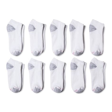 Hanes Womens 10pk Cushioned Low Cut Socks White 5 9 Low Cut Sock