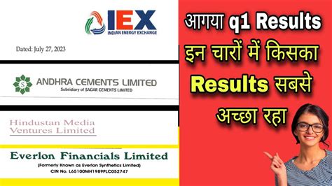 Iex Results Today Andhra Cement Latest News Hindustan Media Ventures