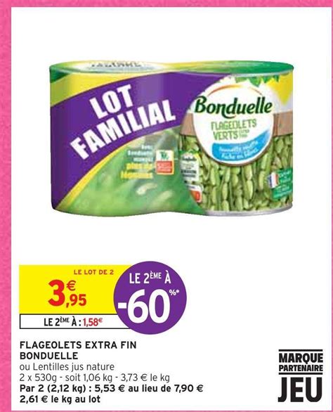 Promo Bonduelle flageolets extra fin chez Intermarché