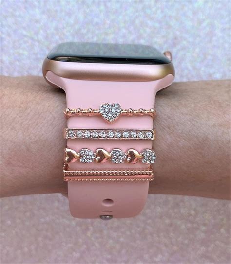 Rose Gold Stackable Watch Band Charms For Apple Watch Fitbit Etsy