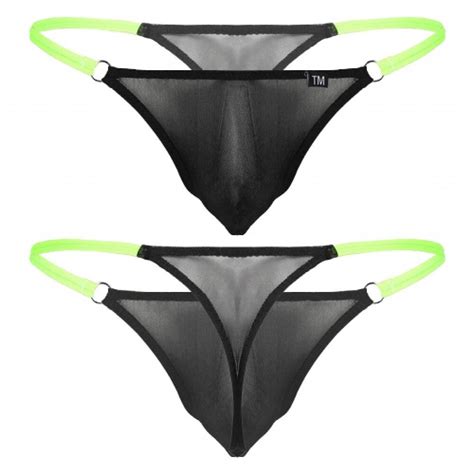 Mens Sissy Gay Underwear See Through Mesh Bulge Pouch Thong Breathable T Back Panties Low Rise G